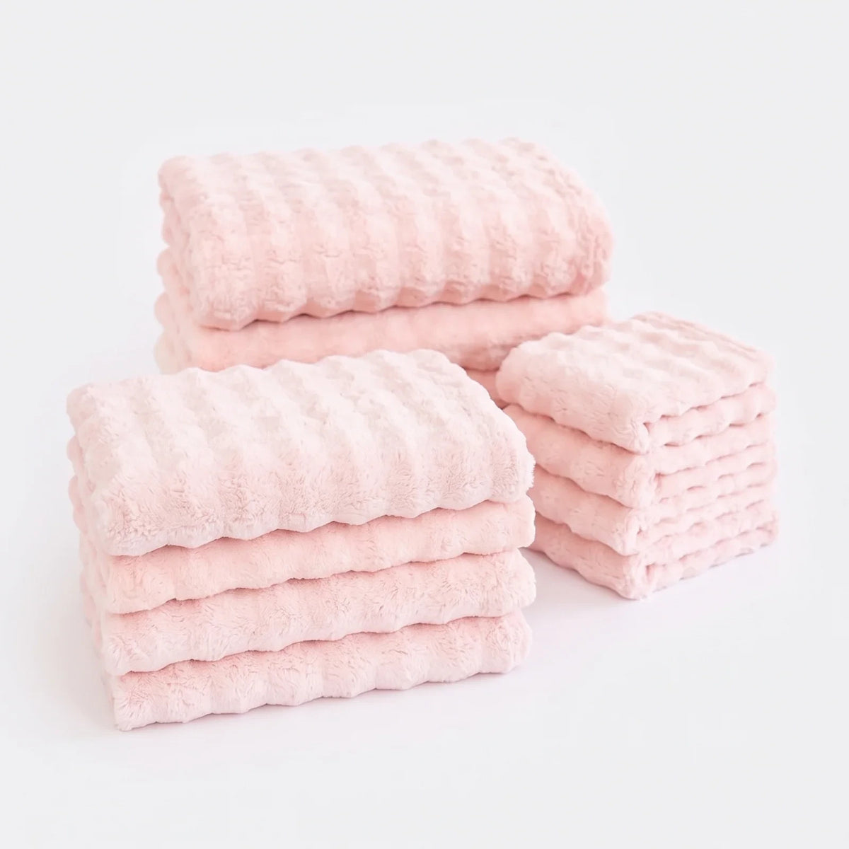 Textured Towel Set - Pink