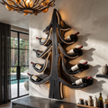 Modern Wine Display Rack With Sculptural Pine Tree Design For Home Bar