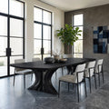 Luxury Natural Wood Dining Table Double Pedestal For Dining Room