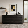 Contemporary Curved Six Drawer Dresser For Bedroom
