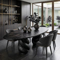 Modern Natural Wood Dining Table Twisted Pedestal For Dining Room
