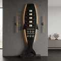 Modern Sculptural Wine Rack With Glass Holder For Dining Room