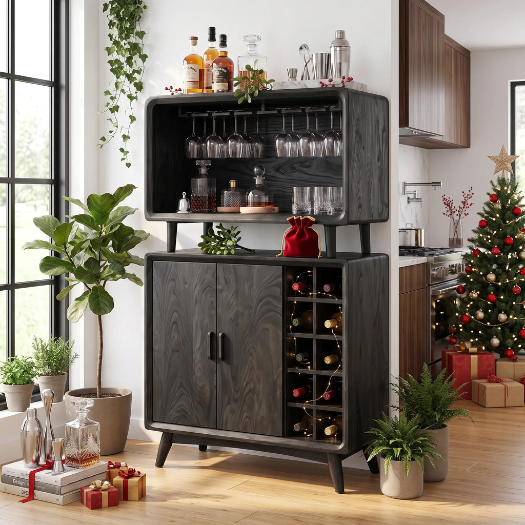 Mid Century Xmas Bar Cabinet Family Living Room