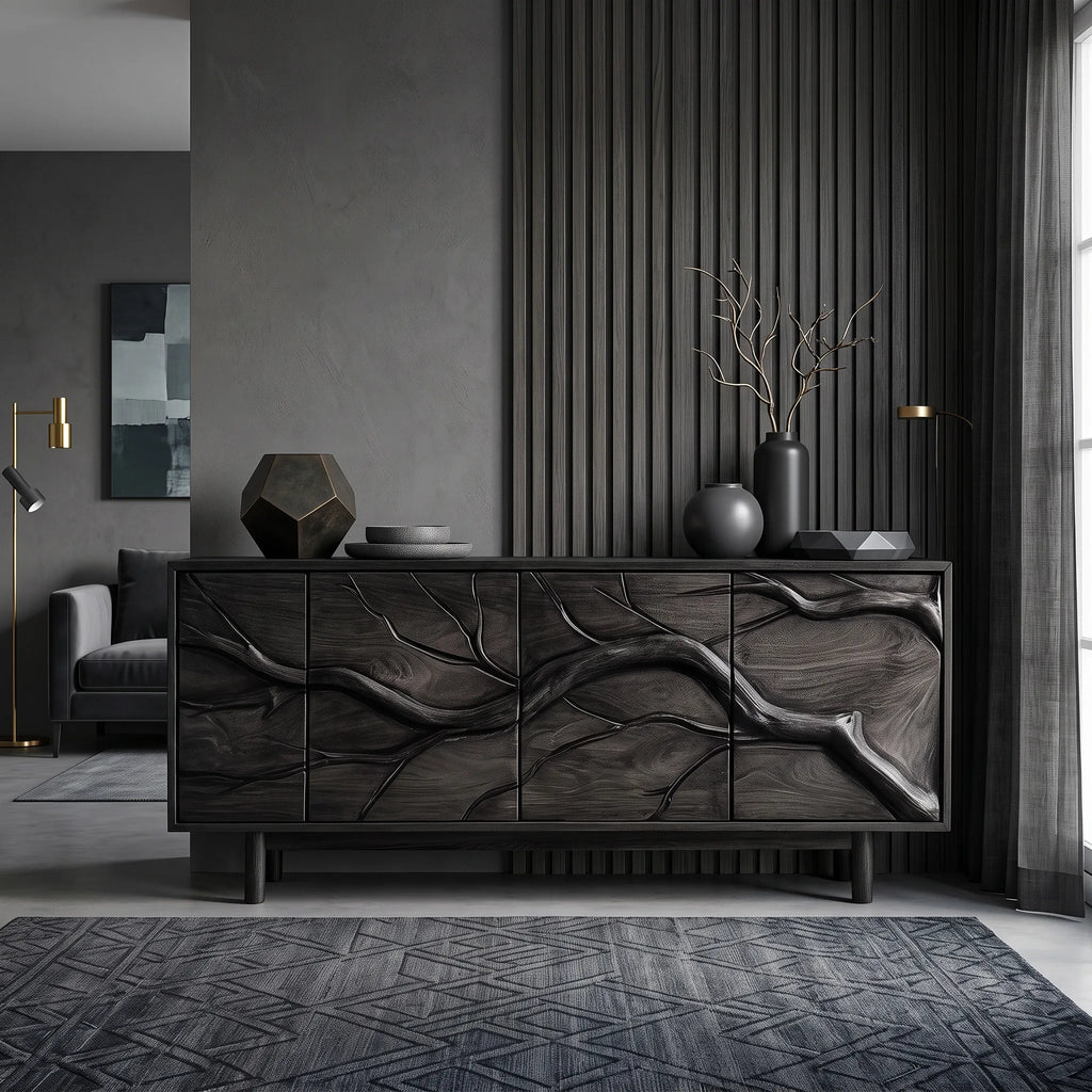 Modern Branch Carved Sideboard For Dining Area