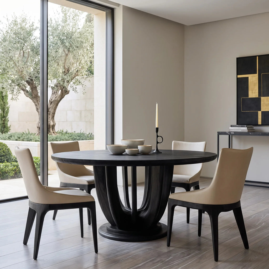 Modern Loop Base Round Dining Table For Dining Room