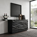 Modern Organic Carved Dresser For Entryway