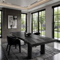 Rustic Natural Wood Dining Table U-Shaped Base For Dining Room