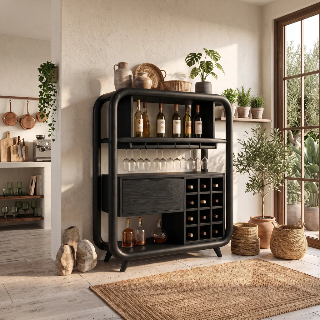 Organic Modern Wine Storage Cabinet Dining Room