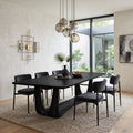 Modern Wood Dining Table Sculptural Base For Dining Room