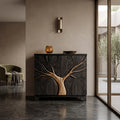 Contemporary Tree Carved Cabinet For Foyer