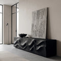 Modern Sculptural Relief Sideboard For Hallway