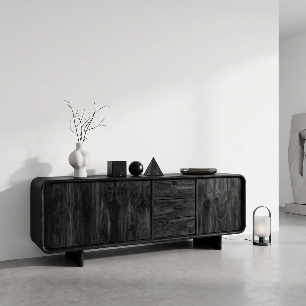 Contemporary Rounded Storage Sideboard For Living Room