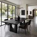 Contemporary Natural Wood Dining Table Cutout Base For Dining Room