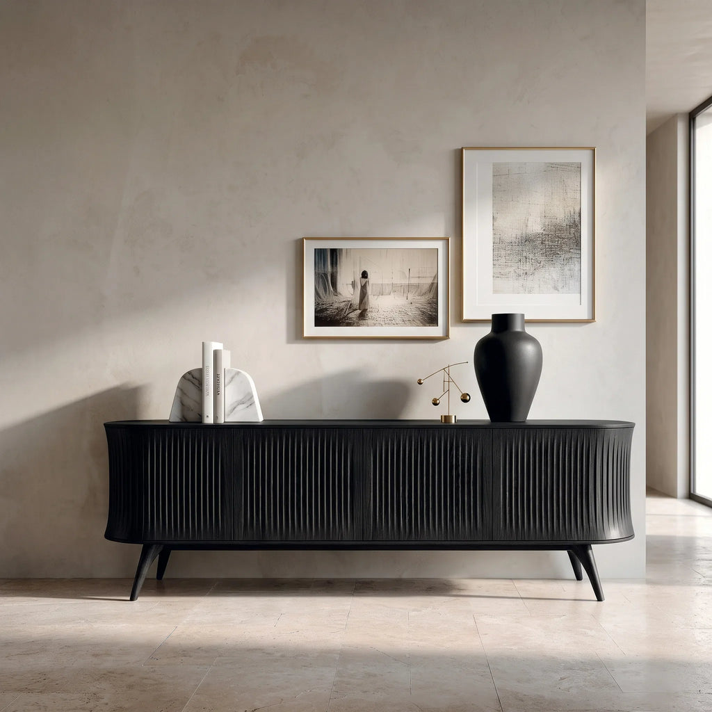 Contemporary Fluted Sideboard For Dining Room