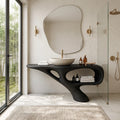 Organic Modern Bathroom Vanity Open Shelf For Spa Bathroom