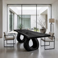 Luxury Live Edge Wood Dining Table Sculptural Base For Dining Room