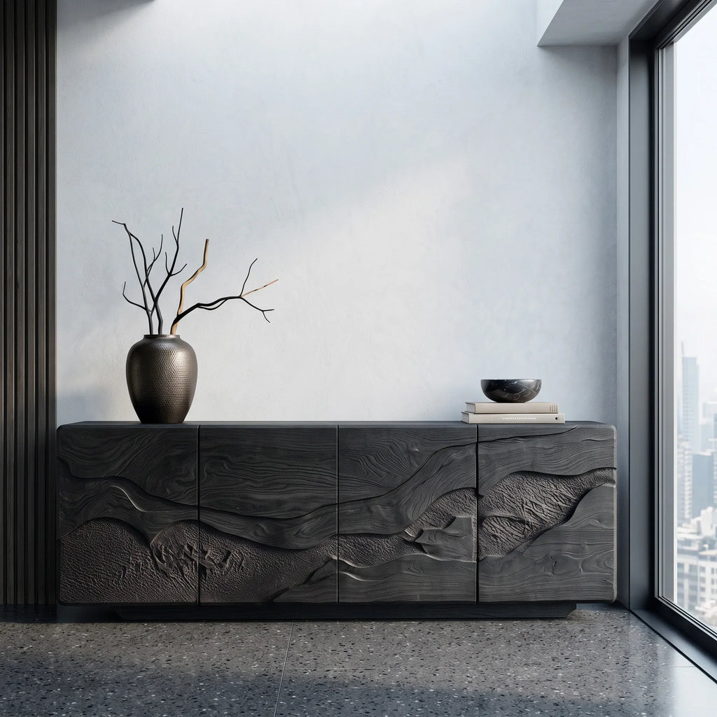 Contemporary Nature Carved Sideboard For Foyer