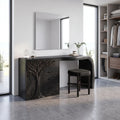 Elegant Makeup Vanity Desk Dressing Table Carved Tree Cabinet For Bedroom