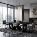 Modern Wood Dining Table Curved Base For Dining Room