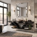 Architectural Wall Mounted Bathroom Vanity Open Shelves For Spa Bathroom