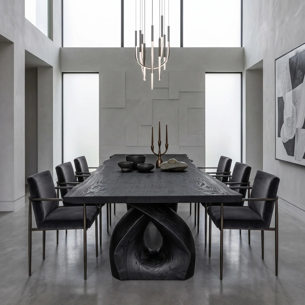 Luxury Wooden Dining Table Statement Base For Dining Room