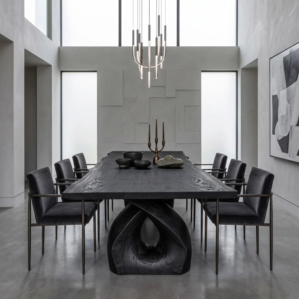 Luxury Wooden Dining Table Statement Base For Dining Room