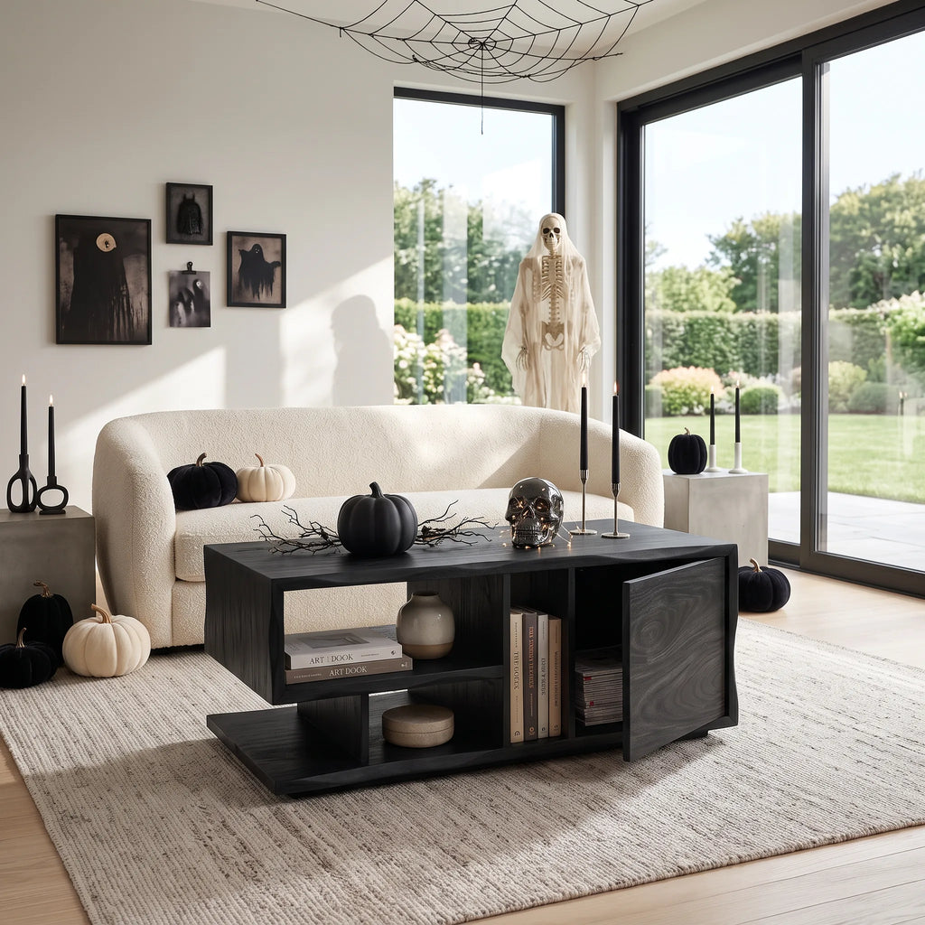 Rustic Halloween Storage Coffee Table Family Room