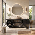 Organic Modern Bathroom Vanity Shelves With Drawers For Luxury Homes