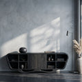 Modern Sculptural Open Shelf Sideboard For Living Room