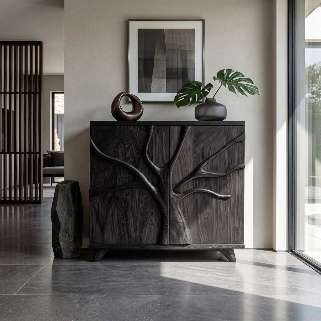 Modern Sculptural Branch Cabinet For Entryway