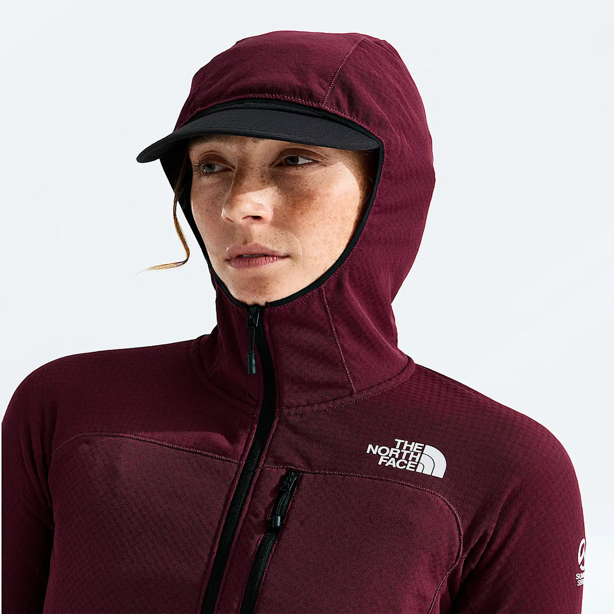 Women's Full-Zip Fleece Climbing Hoodie - Burgundy