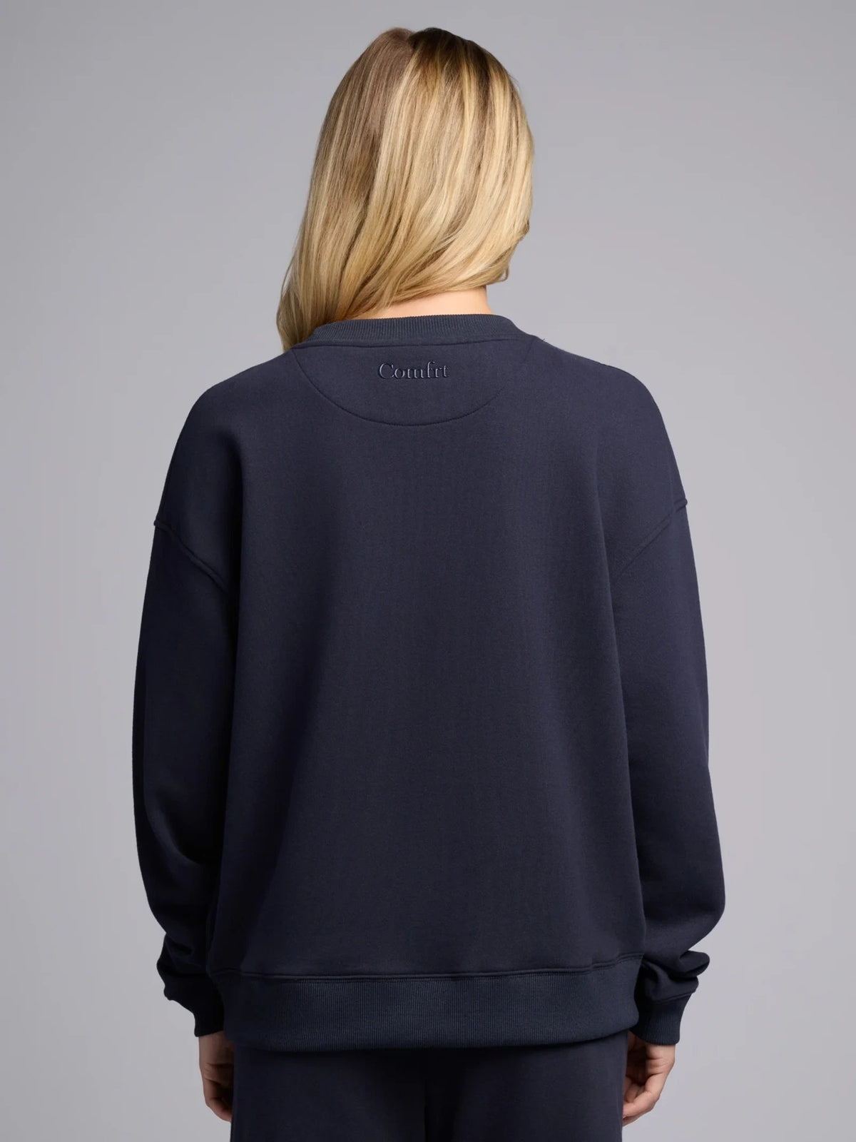 Lightweight Cropped Crewneck - Navy