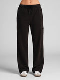 Lightweight Straight Leg Sweatpants - Black