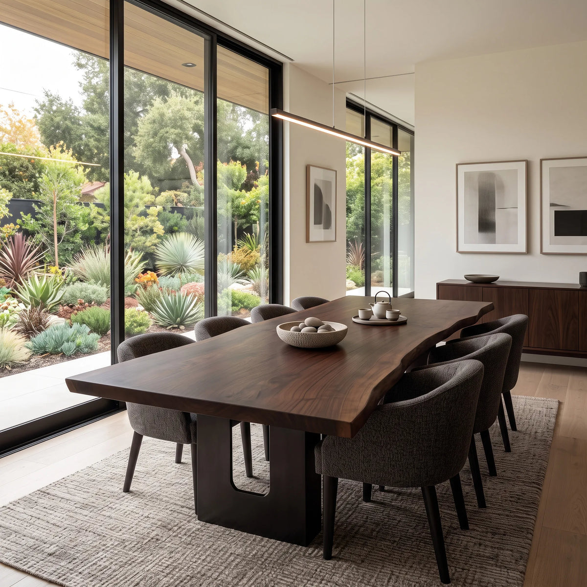 Modern Live Edge Dining Table Wood Slab For Dining Room