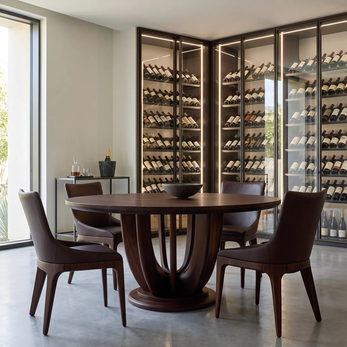 Modern Loop Base Round Dining Table For Dining Room