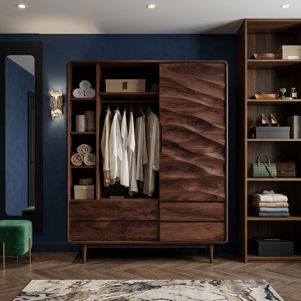 Contemporary Wardrobe With Drawers And Shelf For Bedroom