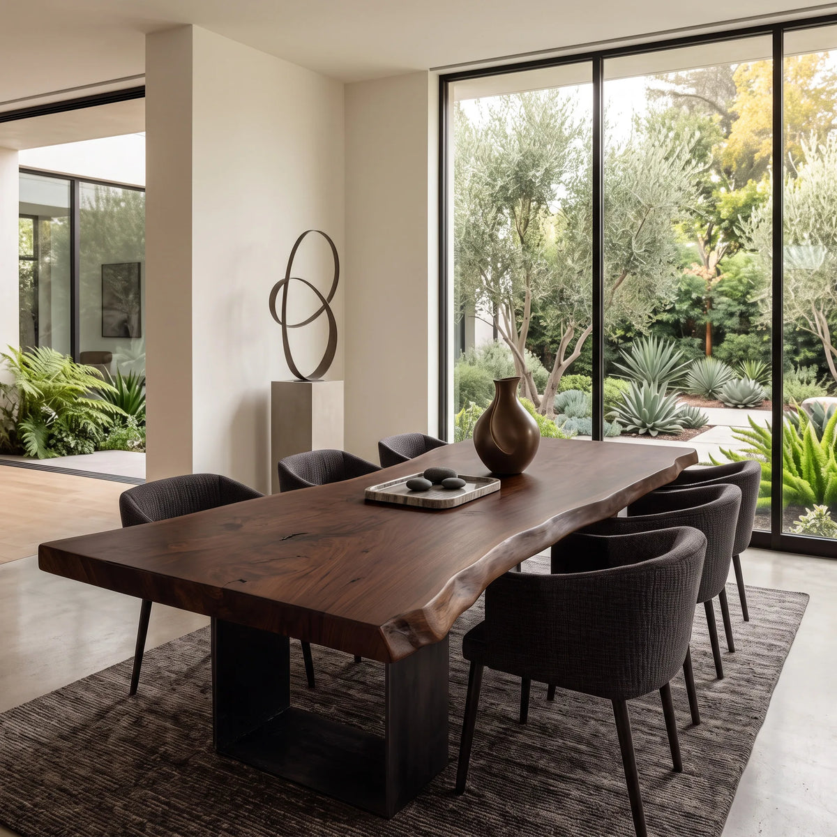 Rustic Live Edge Wood Dining Table For Dining Room