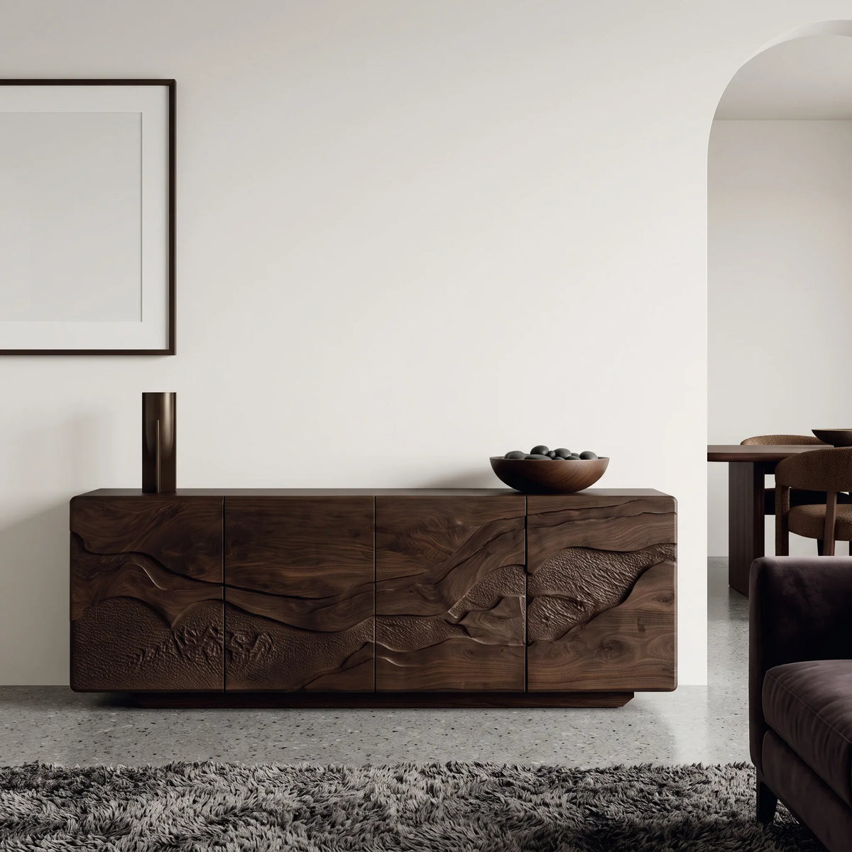 Contemporary Nature Carved Sideboard For Foyer
