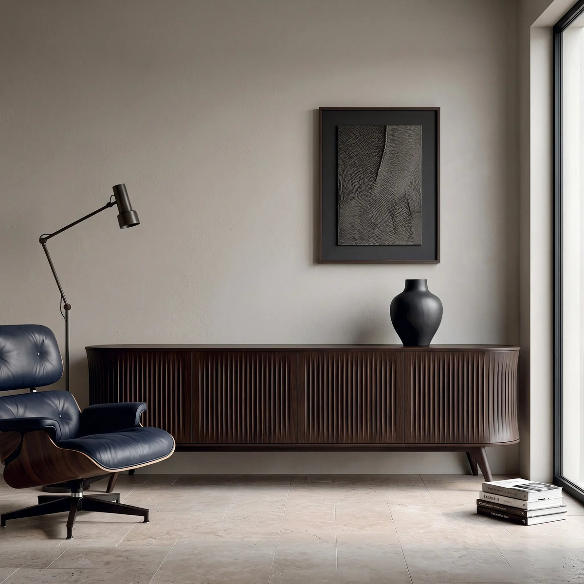 Contemporary Fluted Sideboard For Dining Room