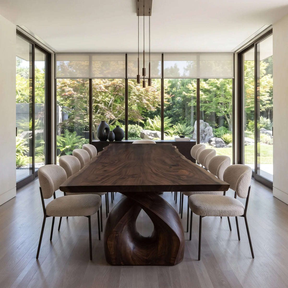 Luxury Wooden Dining Table Statement Base For Dining Room