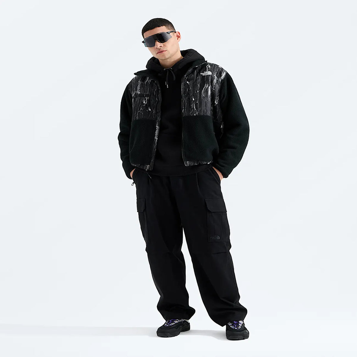 Men's Full-Zip Fleece Jacket - Black Print
