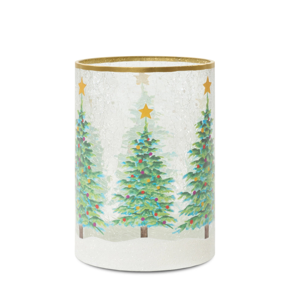Snowy Trees Jar Candle Holder