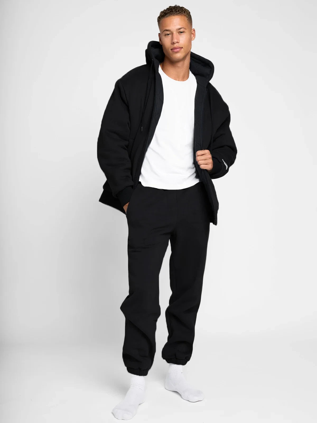 Weighted Zip Hoodie - Black