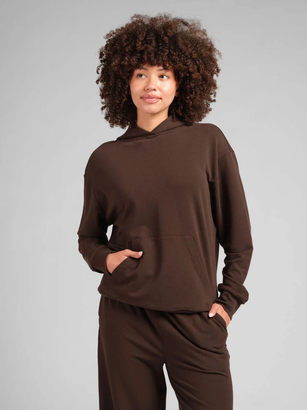 Lightweight Terry Pullover Hoodie - Espresso