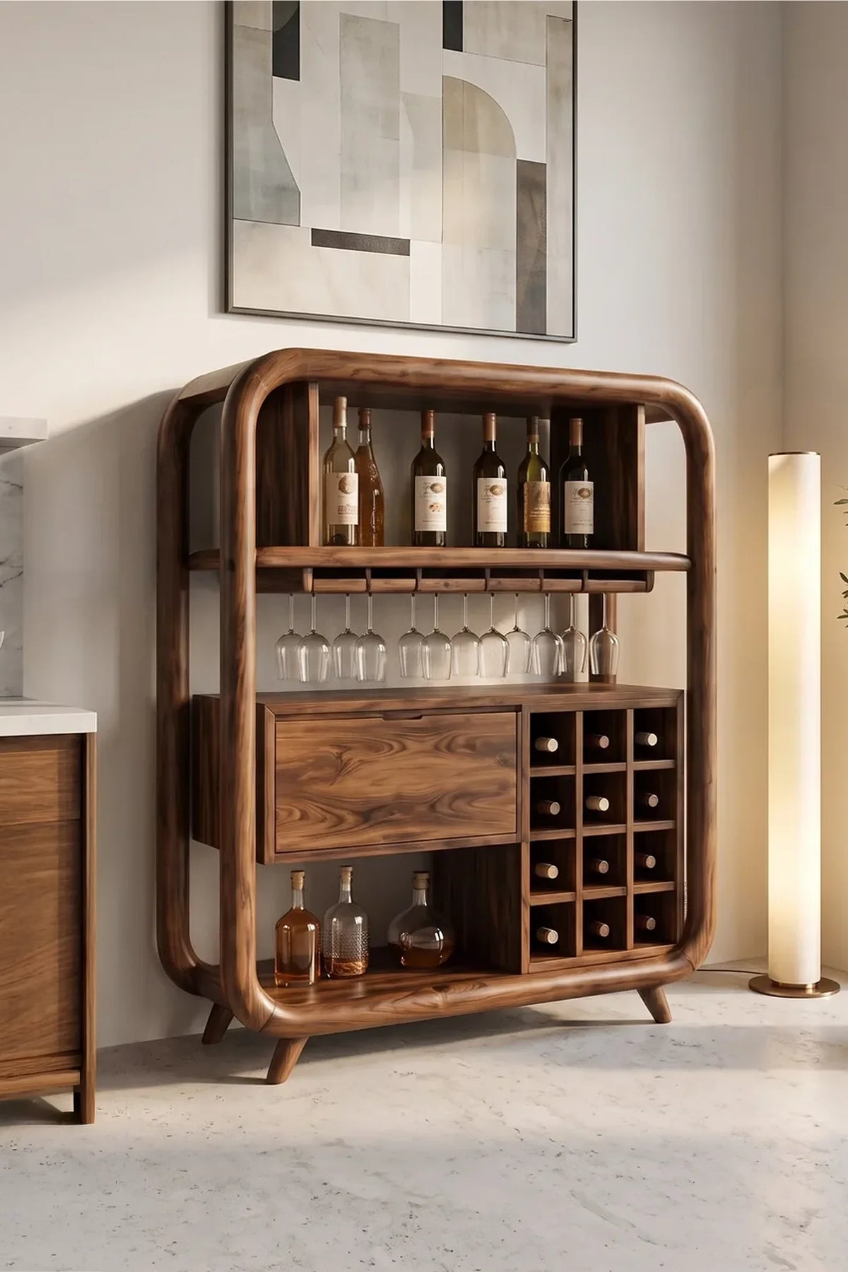 Organic Modern Wine Storage Cabinet Dining Room