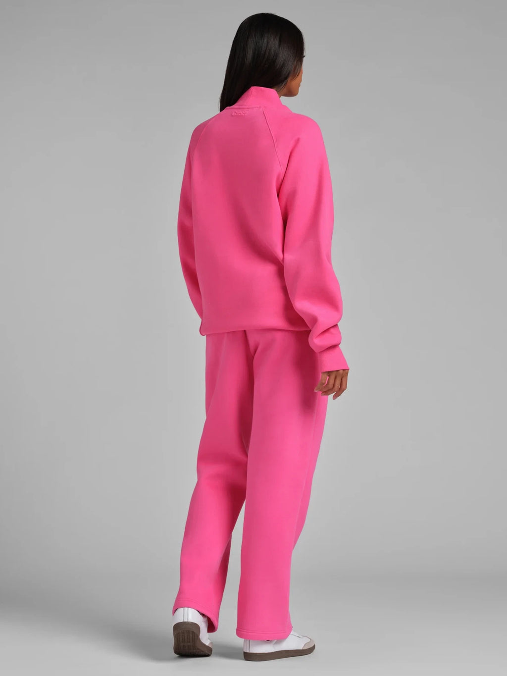 Mock Neck Sweatshirt - Hot Pink