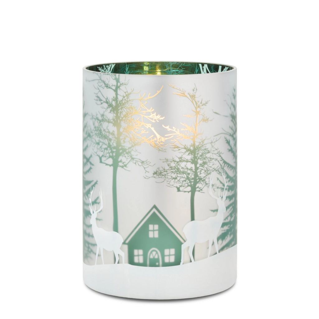 Silver Forest Jar Candle Holder