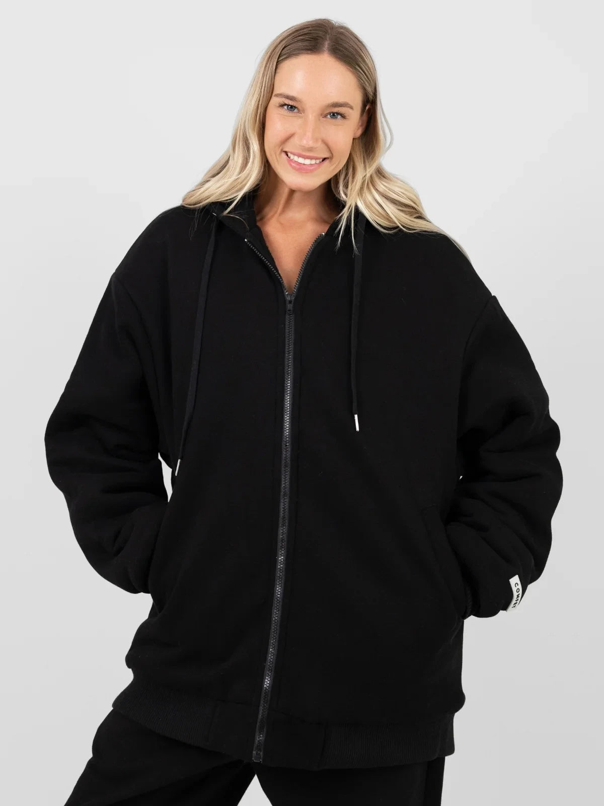 Weighted Zip Hoodie - Black