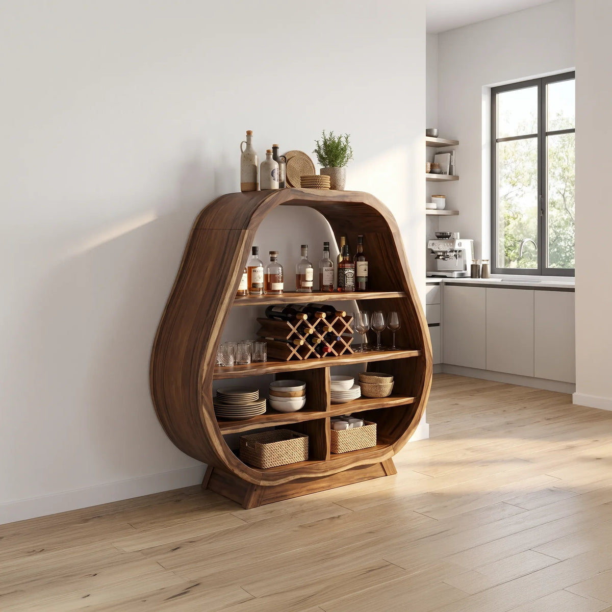 Handcrafted Wine Bar Cabinet Dining Room