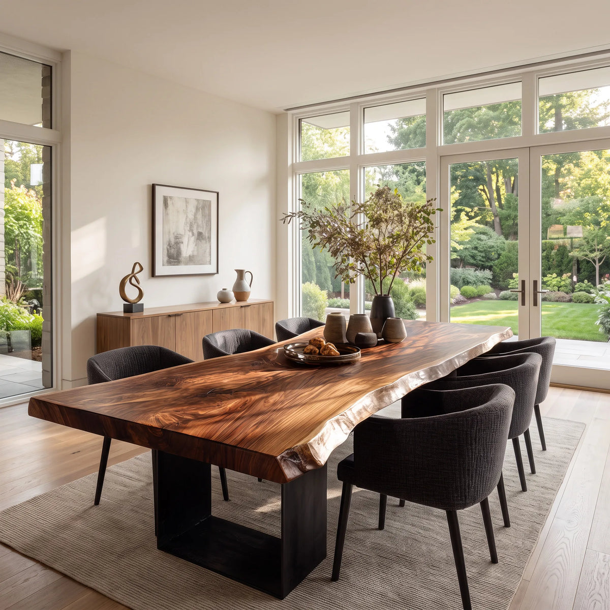Rustic Live Edge Wood Dining Table For Dining Room